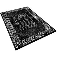 Wellhome - Modell Nine schwarz Teppich Polyesterteppich - 60x100cm von WELLHOME