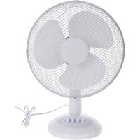 Wellhome - Ventilator mit verstellbarem und horizontal oszillierendem Kopf, 3 Geschwindigkeiten, Tischgröße 34 x 21 x 50 cm, Farbe Weiß von WELLHOME