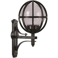 Wellhome - Winkel-Wandleuchte Globe grau Schirm für Außenbereich, abs , schwarz, 40x30x62, Fassung e 27 Max 60 w von WELLHOME