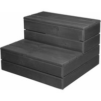 Wellis - Holz Treppe mit 2 Stufen (dunkelgrau) von WELLIS
