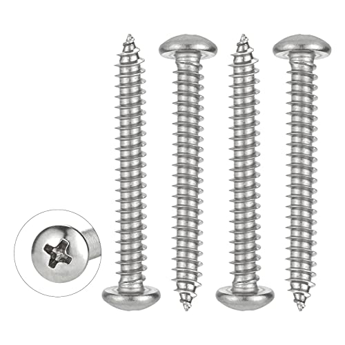 WELLOCKS 30 PCS 304 Edelstahl, M5 x 40mm selbstschneidende Schrauben Sortiment Set, flacher Kopf Holzschraube Kit für Hausgemachte, Reparatur, Holzarbeiten Indoor Outdoor (D035540) von WELLOCKS