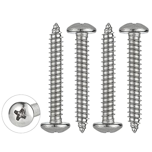 WELLOCKS 30 PCS 304 Edelstahl, M6 x 40mm selbstschneidende Schrauben Sortiment Set, flacher Kopf Holzschraube Kit für Hausgemachte, Reparatur, Holzarbeiten Indoor Outdoor (D035640) von WELLOCKS