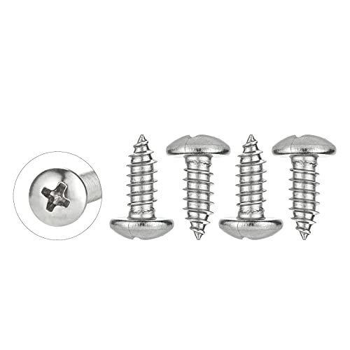 WELLOCKS 50 PCS 304 Edelstahl, M6 x 16mm selbstschneidende Schrauben Sortiment Set, flacher Kopf Holzschraube Kit für Hausgemachte, Reparatur, Holzarbeiten Indoor Outdoor (D035616) von WELLOCKS