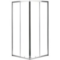 WELLWATER Eckeinstieg, Höhe: 180 cm, Sicherheitsglas - silberfarben von WELLWATER