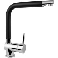 WELLWATER Einhebelmischer, Schwarz /Chrom, 360° schwenkbarer Auslauf von WELLWATER