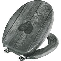 WELLWATER WC-Sitz »HERZ«, MDF, D-Form - grau WELLWATER WC-Sitz »HERZ«, MDF, D-Form - grau von WELLWATER