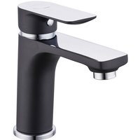 WELLWATER Waschtisch-Einhebelmischer »Bozen«, Höhe: 152,4 mm, Messing/Zink, chrom-matt schwarz von WELLWATER