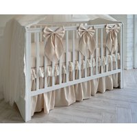 Große Hellbeige Schleife Für Babybetten Und Baby - Kinderzimmer Dekoration von WELLWETTI