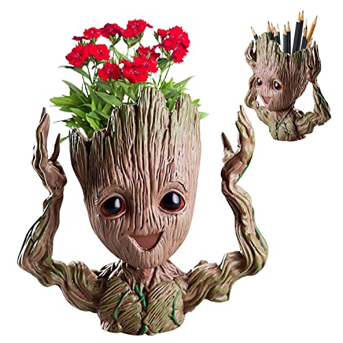 WELLXUNK Baby Groot Blumentopf, Innovative Action-Figur aus Filmklassiker I AM Groot Für Home Decorations & aquariumpflanzen deko, Kreativer Geschenke für Erwachseneund Kinder von WELLXUNK