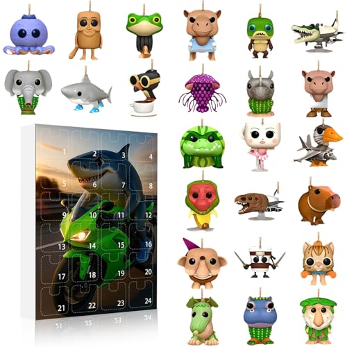 Tung Tung Tung Sahur Adventskalender, 24 Tage Tung Tung Tung Sahur Figur, Tralalero Tralala Figur Spielzeug, Tung Tung Tung Sahur Adventskalender, Countdown Kalender Sammlung Dekoration von WELLXUNK
