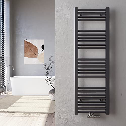 Heilmetz Handtuchtrockner 40 x 120 cm Antrazit Heizkörper 427 Watt Leistung Bad-Heizkörper Bad Mittelanschluss Heizung Handtuchheizkörper von Heilmetz
