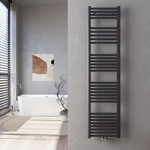 Heilmetz® Handtuchtrockner 40 x 160 cm Antrazit Heizkörper 547 Watt Leistung Bad-Heizkörper Bad Mittelanschluss Heizung Handtuchheizkörper von Heilmetz