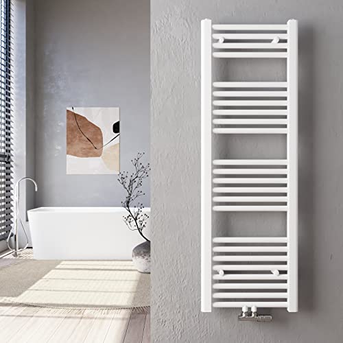 Heilmetz Weiß Badheizkörper 40 x 120 cm Handtuchtrockner 427 Watt Leistung Heizkörper Bad Mittelanschluss Handtuchheizkörper von Heilmetz