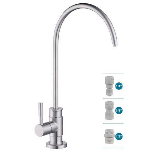 Welsan Umkehrosmose-Wasserhahn – Stilvoller Trinkwasserhahn für Küchenspüle, bleifreier Edelstahl-RO-Wasserfilterhahn – gebürstetes Nickel-Finish von WELSAN