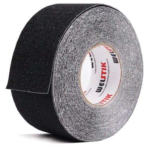 WELSTIK Antirutsch Klebeband Streifen mit Selbstklebend, 50mm x 20m Treppe Stufen Band Kleber rutschfest Klebeband, Hohe Traktion für innen- und Außenbereich Wasserfest,Schwarz WELSTIK Antirutsch Klebeband Streifen mit Selbstklebend, 50mm x 20m Treppe Stufen Band Kleber rutschfest Klebeband, Hohe Traktion für innen- und Außenbereich Wasserfest,Schwarz von WELSTIK