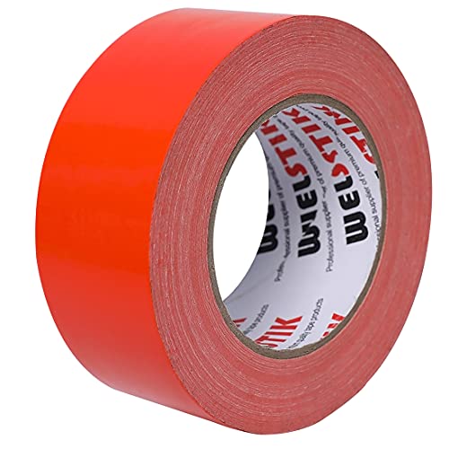 WELSTIK panzerband orange, wasserdichtes Klebebandgewebe, panzertape Gaffer-Klebeband für Reparaturen, Heimwerken, Basteln, 50 mm x 41 m, orange von WELSTIK