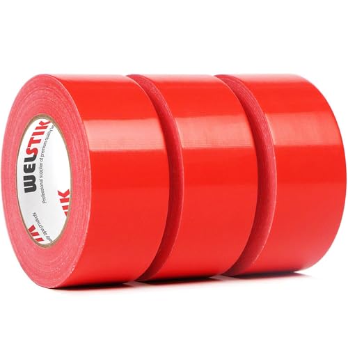 WELSTIK Professionelles Klebeband, 48 mm x 27 m, wasserdicht, für Reparaturen, Heimwerker, Handwerk, Innen- und Außenbereich, Rot von WELSTIK