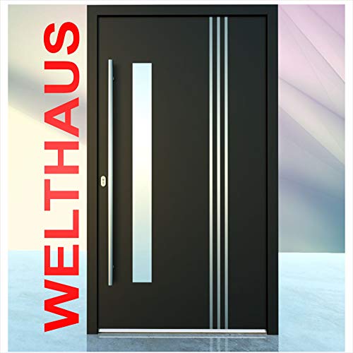 Haustür Welthaus WH75 Standard Aluminium mit Kunststoff LA122 Bremen Tür 1000x2000mm DIN Links Farbe aussen anthrazit Innen weiß außengriff BGR1400 innendrucker M45 Zylinder 5 Schlüßel von WELTHAUS