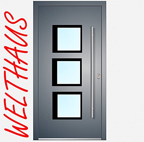 Haustür Welthaus WH75 Standardtür Aluminium mit Kunststoff DD303 Tür 1000x2100mm DIN Rechts Farbe aussen Anthrazit Innen weiß außengriff BGR600 innendrucker M45 Zylinder 5 Schlüßel von WELTHAUS