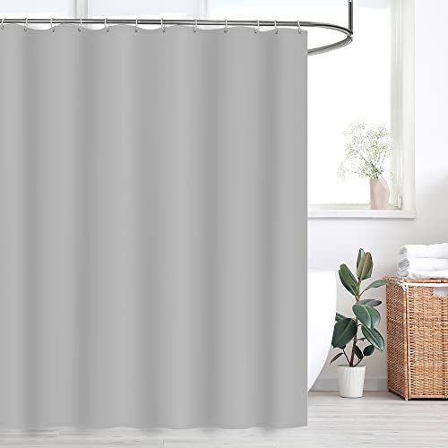 WELTRXE Duschvorhang, Basic Duschvorhänge mit Gewicht, 120x180 cm Textil aus Polyester Stoff, Anti-Schimmel Dusch Vorhang Wasserdicht Waschbar, Shower Curtains für Dusche und Badewanne Grau von WELTRXE