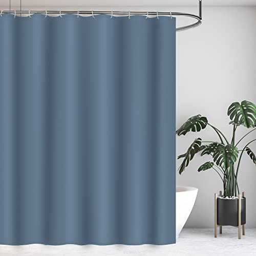 WELTRXE Duschvorhang, Basic Duschvorhänge mit Gewicht, 120x180 cm Textil aus Polyester Stoff, Anti-Schimmel Dusch Vorhang Wasserdicht Waschbar, Shower Curtains für Dusche und Badewanne blau von WELTRXE