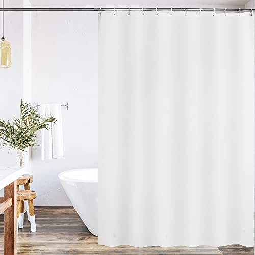 WELTRXE Duschvorhang, Basic Duschvorhänge mit Magnet, 180x180 cm aus PEVA Kunststoff, Anti-Schimmel Dusch Vorhang Wasserdicht Waschbar, Shower Curtains für Dusche und Badewanne Weiß von WELTRXE