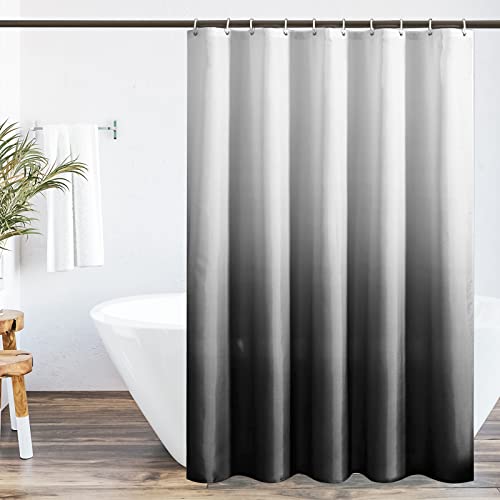 WELTRXE Duschvorhang, Digitaldruck Duschvorhänge mit Gewicht, 120x180cm Textil aus Polyester Stoff, Anti-Schimmel Dusch Vorhang Wasserdicht Waschbar, Shower Curtains für Dusche und Badewanne Schwarz von WELTRXE