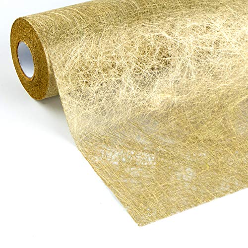 WELTRXE Metallic-Gold, Dekorativer Tischläufer aus Vliesstoff, Elegante Tischdekoration, Schärpe, für Partys, Feiern, Hochzeiten (Gold, 23 cm x 15 m) von WELTRXE