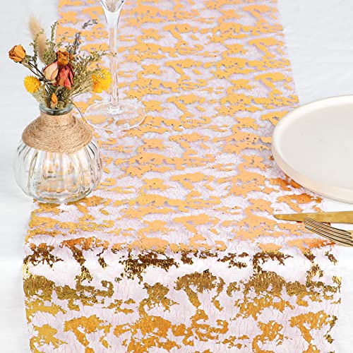 WELTRXE Tischläufer, rosa Polyester Tischband mit Beschicht in glänzend golden 28cm × 5m, Tischdeko für Hochzeit Party oder Festival von WELTRXE