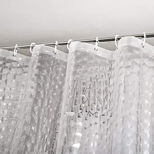 Weltrxe Duschvorhang, wasserabweisend, ohne Geruch, chlorfrei, strapazierfähig, für Duschkabine, Badewanne, 72 x 72 cm, 12 Haken 72" x 78" Wasserwürfel von WELTRXE