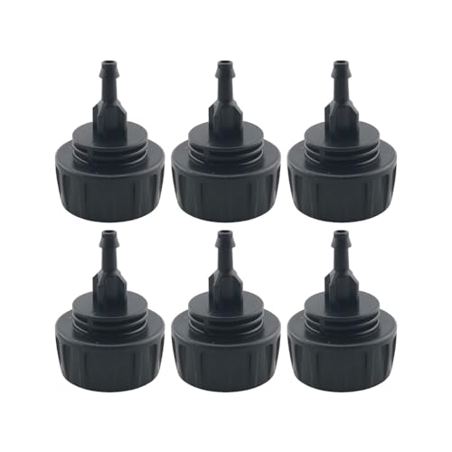 WELWIK 6 x 1/4-Zoll-Tropfbewässerungsrohr auf Wasserhahn, schwarzer Kunststoff-Gartenschlauch-Adapter, automatische Bewässerungsvorrichtung von WELWIK