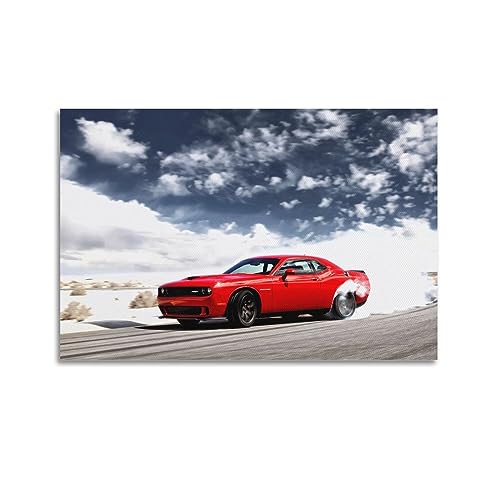 WELYK Hyper Auto-Poster für Dodge Challenger SRT Hellcat-Poster, dekoratives Gemälde, Leinwand, Wandposter und Kunstdruck, modernes Familienschlafzimmer-Dekor-Poster, 30 x 45 cm von WELYK