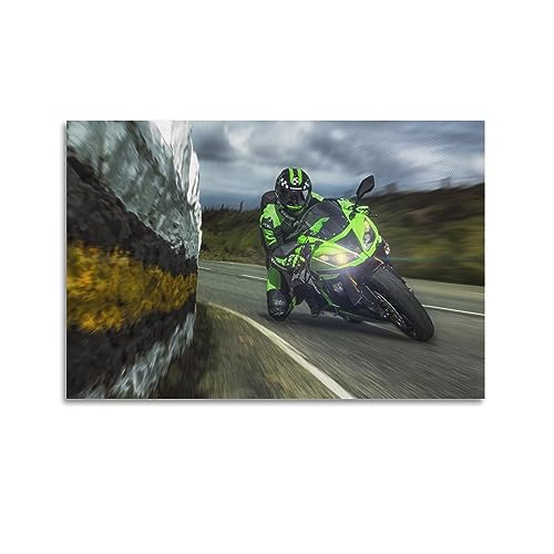 WELYK Sportwagen-Poster für Ninja ZX-6R Supercar-Rennwagen-Poster, dekoratives Gemälde, Leinwand-Wandposter und Kunstdruck, modernes Familienschlafzimmer-Dekor-Poster, 30 x 45 cm von WELYK