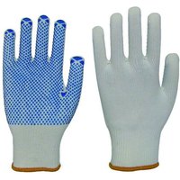 StrickhandschuhSeeigelweiß einseitig blaue PVC-Noppen, Gr. 6 (VE12) - Nitras von NITRAS