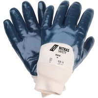 Nitrilhandschuh,blau, Bund,teilbeschichtet, Gr. 8 12 Stk von WEMAG