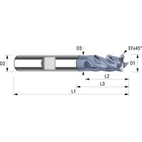 VHM-Fräser vrcp stahl 12,0/EF0,25 D2=12HA L2=26 L1=83 D3=11,5 L3=38 Z=4 - Wemag von WEMAG