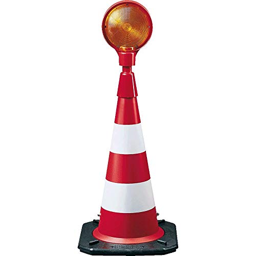 WEMAS StVO Leitkegel Blitz, Typ RA2, retroreflek., Bast, rot/weiß, 75 cm, 9,4 kg, Art.-Nr. Blitzkegel-TL Z750 4000 2 RA2B | Leitkegel | Pylone | Markierungskegel von WEMAS
