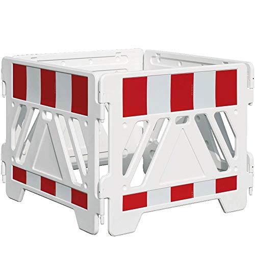 WEMAS Schachtabsperrung Kunststoff, 4 Zaunschranken, weiß/rot, 125 x 105 cm aus Kunststoff, Art.-Nr. 308.049111.00.01 von WEMAS
