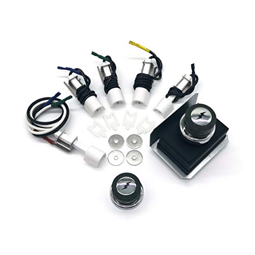 WEMEIKIT 1836-13 7628 7629 Universal-Zündset für Weber Genesis 300 Serie Front-Control-Grills, Genesis E/S 310 320 330 Starter-Set, 65946 65942 Teil, 4 Ausgänge Zündung Ersatz 88826 von WEMEIKIT