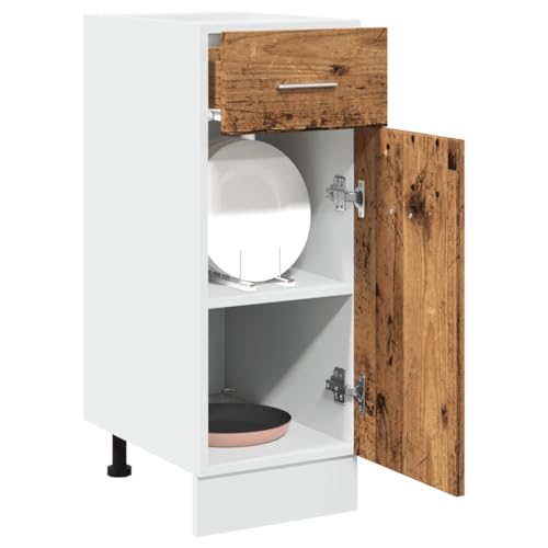 Schubunterschrank Lyon Altholz-Optik Moderner Küchenschrank aus Eichenholz mit Stauraum und elegantem Design 30x46x81,5 cm Holzwerkstoff von WEMYUFURN