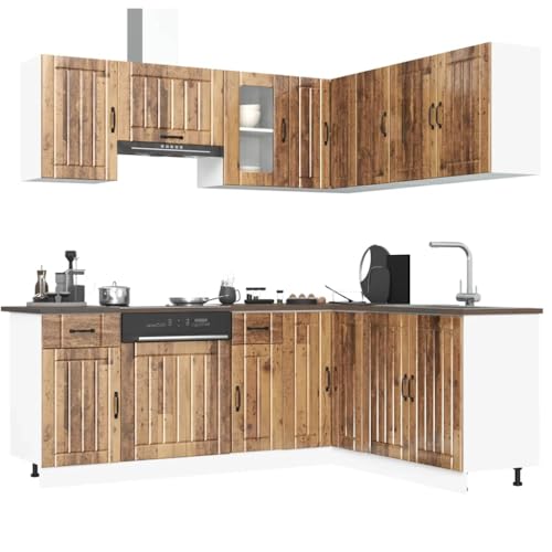 WEMYUFURN 11-TLG. Küchenschrank-Set Kalmar Altholz-Optik Holzwerkstoff 11-teilige Küchenzeile mit Stauraum, Holzwerkstoff, verstellbaren Füßen WEMYUFURN 11-TLG. Küchenschrank-Set Kalmar Altholz-Optik Holzwerkstoff 11-teilige Küchenzeile mit Stauraum, Holzwerkstoff, verstellbaren Füßen von WEMYUFURN