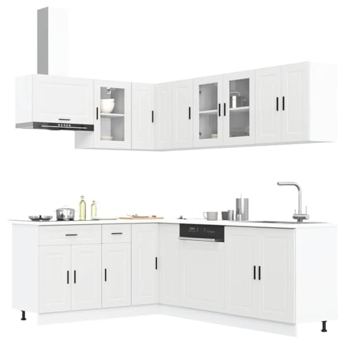 WEMYUFURN 11-TLG. Küchenschrank-Set Porto Weiß Holzwerkstoff 11-teilige Küchenzeile mit Stauraum, Holzwerkstoff, verstellbaren Füßen WEMYUFURN 11-TLG. Küchenschrank-Set Porto Weiß Holzwerkstoff 11-teilige Küchenzeile mit Stauraum, Holzwerkstoff, verstellbaren Füßen von WEMYUFURN