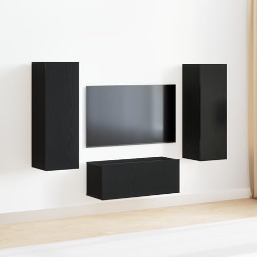 WEMYUFURN 4-teiliger TV-Schranksatz Schwarzeiche Holzwerkstoff Fernsehschrank Sideboard Wohnzimmer Fernsehtisch tv ständer WEMYUFURN 4-teiliger TV-Schranksatz Schwarzeiche Holzwerkstoff Fernsehschrank Sideboard Wohnzimmer Fernsehtisch tv ständer von WEMYUFURN