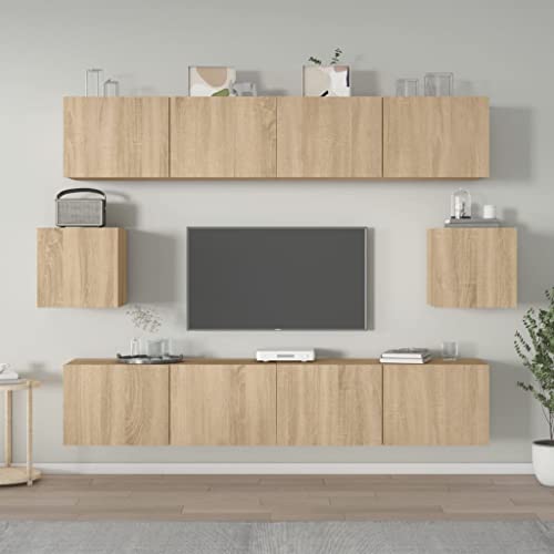 WEMYUFURN 6-TLG. TV-Schrank-Set Sonoma-Eiche Holzwerkstoff Couchtisch Sideboard hängend Sideboard Wohnzimmer hängeschrank WEMYUFURN 6-TLG. TV-Schrank-Set Sonoma-Eiche Holzwerkstoff Couchtisch Sideboard hängend Sideboard Wohnzimmer hängeschrank von WEMYUFURN