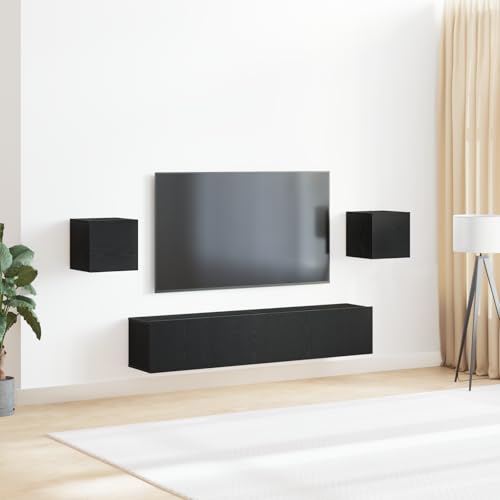 WEMYUFURN 6-teilige TV-Schrank-Set Schwarzer Eichenholz HiFi Rack tv kommode tv Cabinet Fernseher kommode WEMYUFURN 6-teilige TV-Schrank-Set Schwarzer Eichenholz HiFi Rack tv kommode tv Cabinet Fernseher kommode von WEMYUFURN
