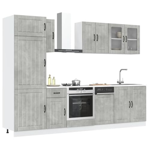 WEMYUFURN 8-TLG. Küchenschrank-Set Lucca Betongrau Holzwerkstoff 8-teilige Küchenzeile mit viel Stauraum, verstellbaren Füßen und pflegeleichter Oberfläche WEMYUFURN 8-TLG. Küchenschrank-Set Lucca Betongrau Holzwerkstoff 8-teilige Küchenzeile mit viel Stauraum, verstellbaren Füßen und pflegeleichter Oberfläche von WEMYUFURN