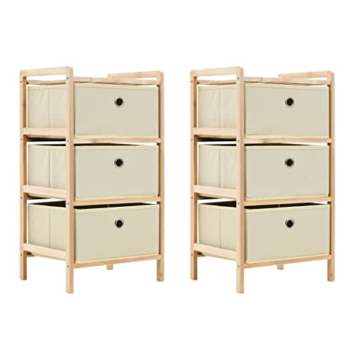 WEMYUFURN Beistellschrank aus Holz mit 3 Stoffkörben, Stauraum Kommode für Zuhause, leicht zu montieren, 2 Stück im Set WEMYUFURN Beistellschrank aus Holz mit 3 Stoffkörben, Stauraum Kommode für Zuhause, leicht zu montieren, 2 Stück im Set von WEMYUFURN