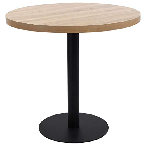 WEMYUFURN Bistrotisch Hellbraun 80 cm MDF, Tisch für Mahlzeiten, Küchentisch, Esszimmertisch für Esszimmer und Küche von WEMYUFURN