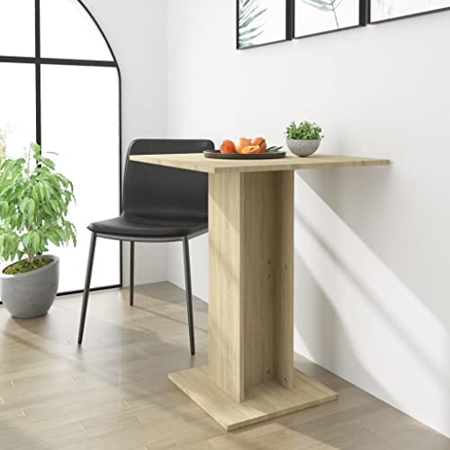 WEMYUFURN Bistrotisch Sonoma-Eiche 60x60x75 cm Holzwerkstoff, Tisch für Mahlzeiten, Küchentisch, Esszimmertisch für Esszimmer und Küche von WEMYUFURN