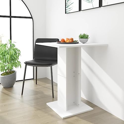 WEMYUFURN Bistrotisch Weiß 60x60x75 cm Holzwerkstoff, Tisch für Mahlzeiten, Küchentisch, Esszimmertisch für Esszimmer und Küche von WEMYUFURN